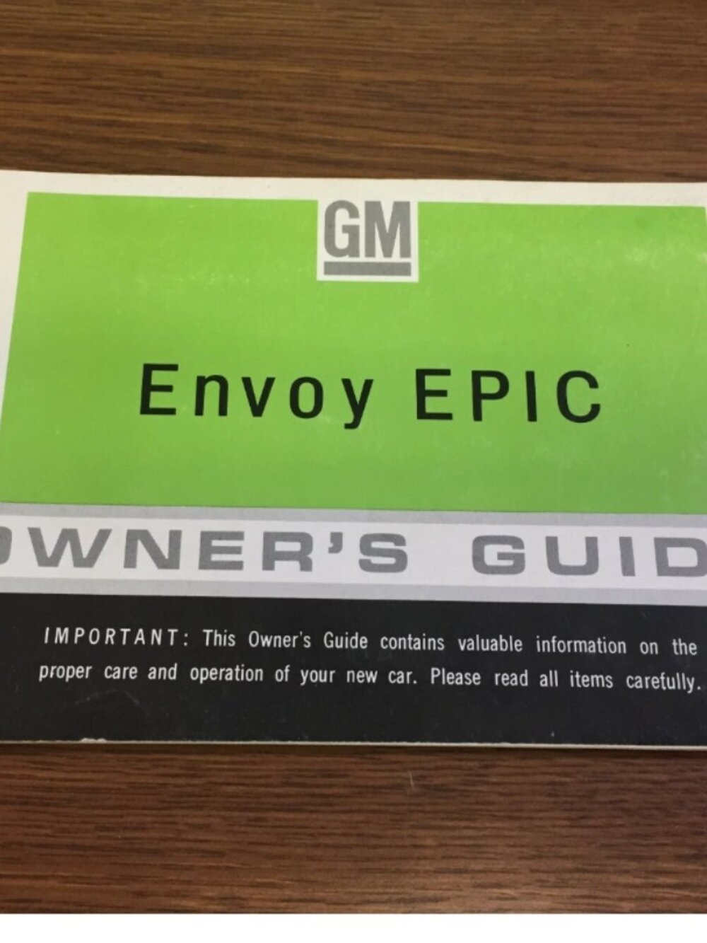Vintage GM Envoy Epic Car Owner's Manual
